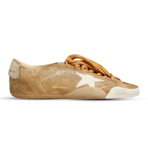 Женские кеды Golden Goose True-Star in Tobacco-Colored Suede With White Star and Platinum Heel Tab