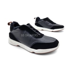Loro Piana Man Winter Sneakers Leather Suede Black