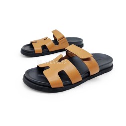 Hermes Flip-flops Leather Brown/Black