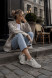 Женские кеды Golden Goose Super-Star in Silver Glitter With Ice-Gray Suede Star