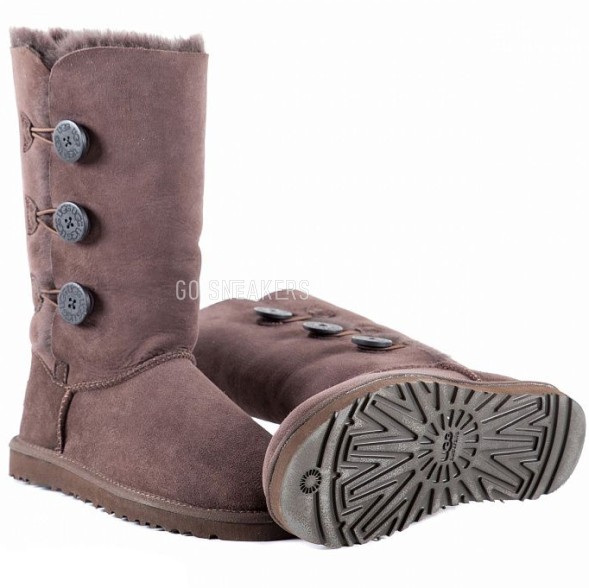 Женские высокие угги с пуговицами Tall Bailey Button Triplet II Chocolate