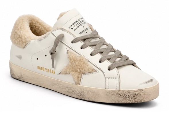 Женские зимние кеды Golden Goose Super-Star Winter White Deluxe Brand Shearling