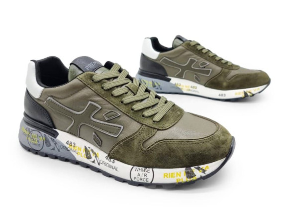 Унисекс кроссовки Premiata 483 Suede/Leather Khaki 