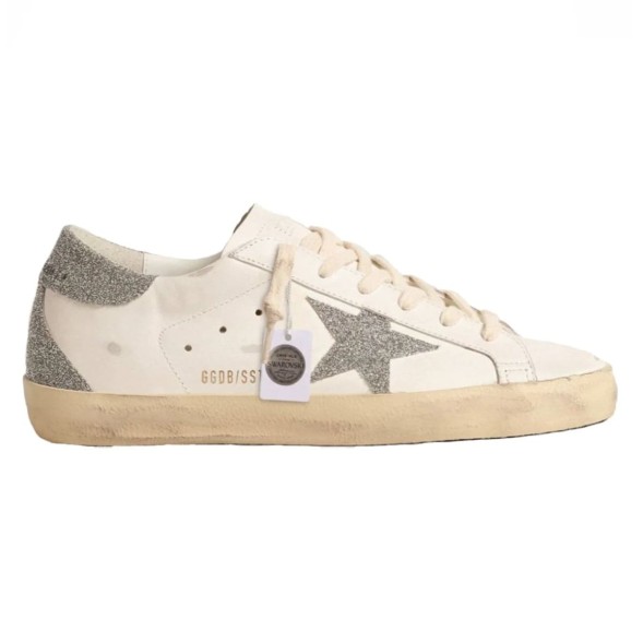 Женские кеды Golden Goose Super-Star With Silver Swarovski Crystal Star And Heel Tab