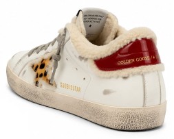 Golden Goose Super-Star Winter White Shearling Leopard Star