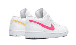 Nike Air Jordan 1 Low White Multi-Color Swoosh
