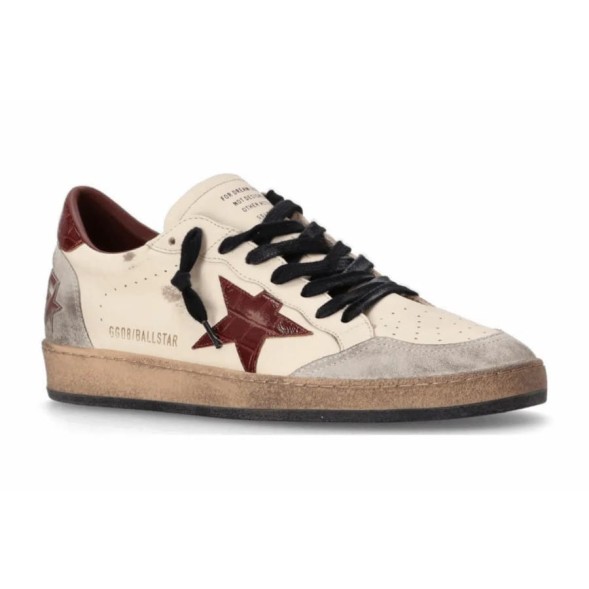 Женские кеды Golden Goose Ball Star with Cherry Crocodile Star and Heel Tab