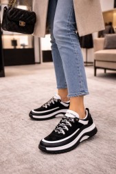 Chanel Calfskin Suede Black