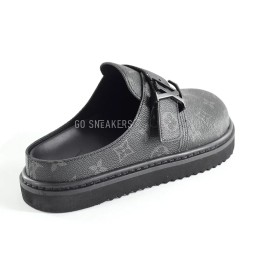 Louis Vuitton Slipper Black Leather 