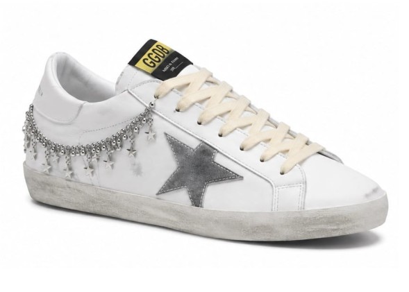 Женские кеды Golden Goose Super-Star Leather White Suede Star