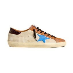 Golden Goose Superstar LTD Light Blue Star and Crocodile Heel Tab