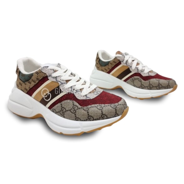 Женские кроссовки Gucci Rython GG Multicolor White