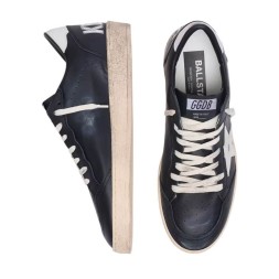 Golden Goose Ball Star in Black Nappa with White Leather Star and Heel Tab