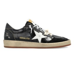 Golden Goose Ball Star in Black Nappa with White Star and Black Heel Tab