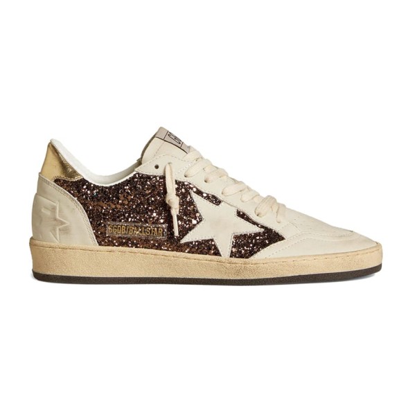 Женские кеды Golden Goose Ball Star in Glitter with Leather Star and Metallic Heel Tab