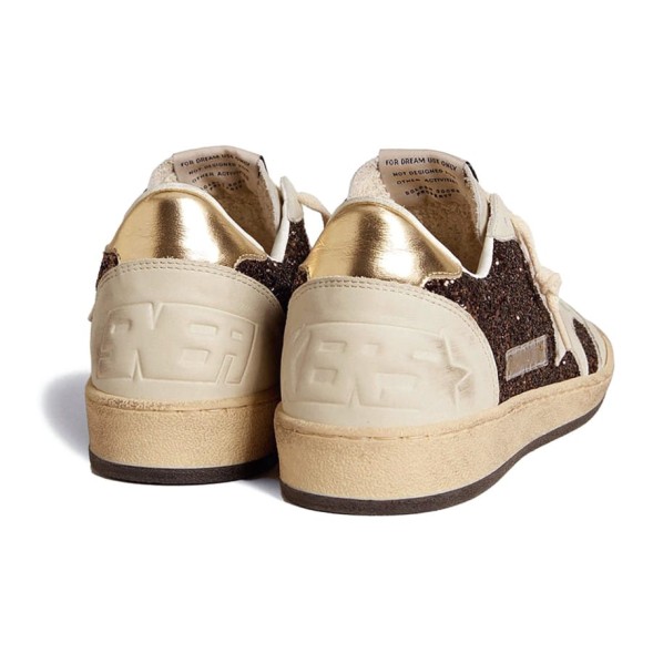 Женские кеды Golden Goose Ball Star in Glitter with Leather Star and Metallic Heel Tab