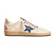 Унисекс кеды Golden Goose Ball Star in Nappa with Blue Star and Platinum Heel Tab