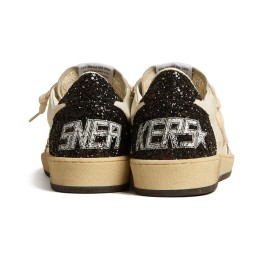 Golden Goose Ball Star in Nappa with Gold Glitter Star and Black Heel Tab