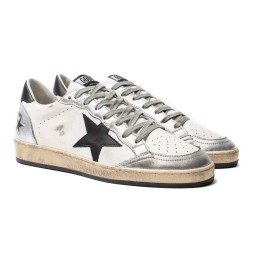 Golden Goose Ball Star in White Nappa with Laminated Inserts