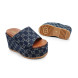 Женские шлепки Gucci Platform Flip-flops Dark Navy