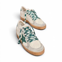 Golden Goose Ball Star LTD with Green Crocodile Print Star and Heel Tab
