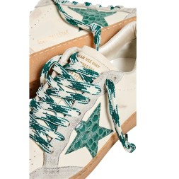Golden Goose Ball Star LTD with Green Crocodile Print Star and Heel Tab