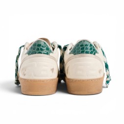 Golden Goose Ball Star LTD with Green Crocodile Print Star and Heel Tab