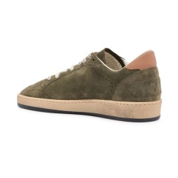 Golden Goose Ball Star Olive Suede with Silver Glitter Star