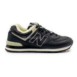 New Balance 574 Black Leather Winter
