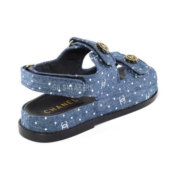 Женские босоножки Chanel Sandals Jeans Blue