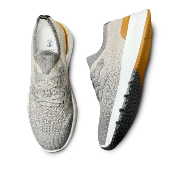 Мужские кроссовки Brunello Cucinelli Textile Run White