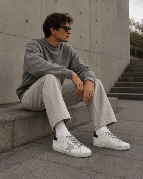 Мужские кеды Golden Goose Super-Star Men's White Black