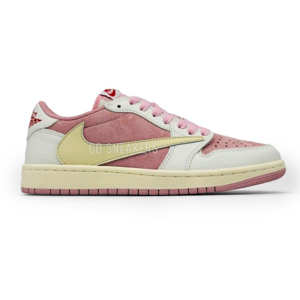 Женские кроссовки Travis Scott x Air Jordan 1 Low OG Pink